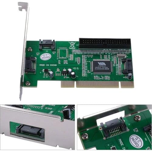 New Hot PCI to 3 Ports SATA + IDE Combo Controller Card Adapter Converter VIA6421 Chip HDD AC388 QJY99