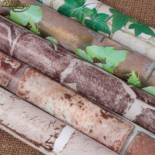 Beibehang 10M Back with Glue Vinyl Self Adhesive Wallpaper PVC Wall Stickers Brick Waterproof Brick Wall Paper For Room Kitchen