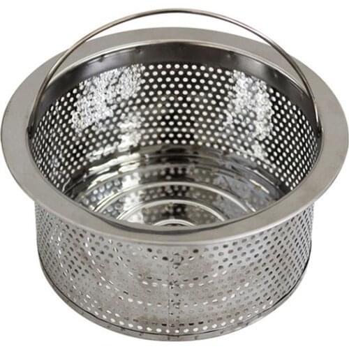 Diamter 135.5mm Sink Filter Basket, 2mm Filter Hole Kitchen Sink Strainer, Stainless Steel Waste Plug Drain Stopper Mesh Basket