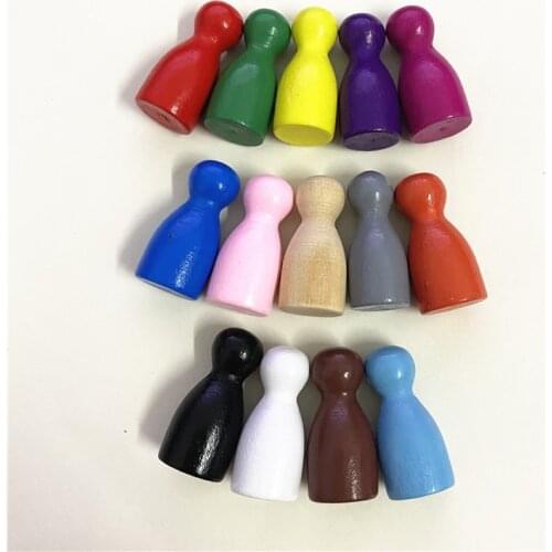 30Pcs/Set 24*12mm Humanoid Chess Pieces Wood Pawn/Chess Card Pieces For Board Games Accessories