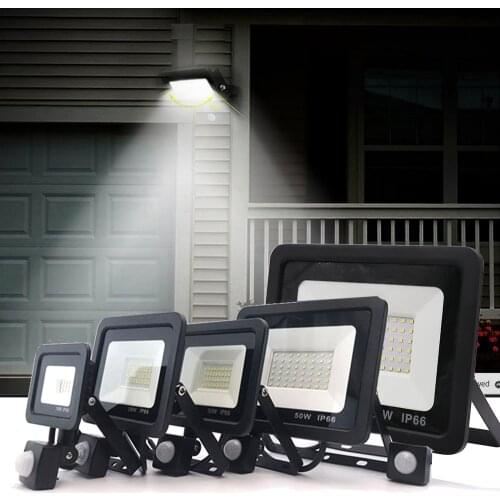 AC 220V PIR Motion Sensor LED Floodlight Waterproof 10W 20W 30W 40W 50W Led Spotlight For Garden Wall Street Outdoor Lighting