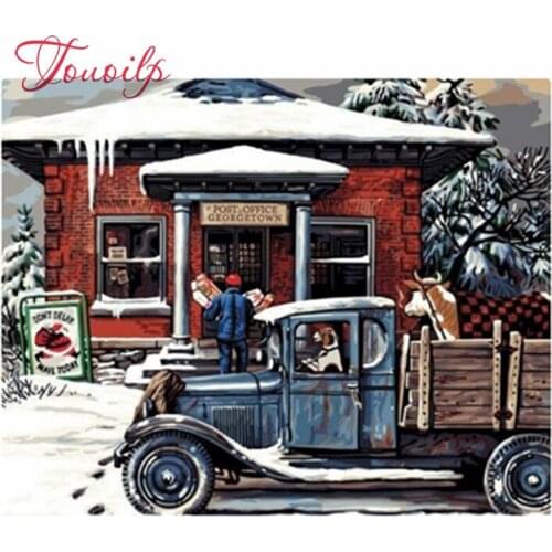 TOUOILP 100% Full 5D Diy Daimond Painting Truck, cow, Christmas. Rhinestones Diamant Painting Embroidery Scenery