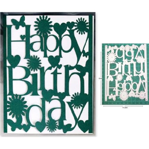 Happy Birthday Fame Metal Cutting Dies for DIY Scrapbooking dies Paper Cards Making Decorative Craft dies Embossing Die Cuts