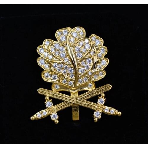 TOP quality WW2 German Medal Oak Leaf double Swords Diamonds Knights badge brooch