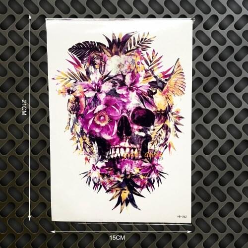 1PC Indian Feather Vampire Temporary Tattoo Body Art Arm Shoulder Chest Tatoo GHB-362 Skull Head Henna Tattoo Back Legs Selfie