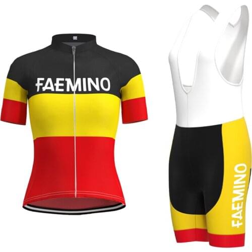 1962 Competition FAEMINO Team Retro Woman Cycling Jersey Short Sleeve Set Triathlon Mtb Biker Jersey maillot ciclismo hombre