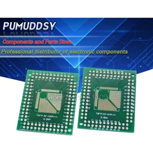 5PCS FQFP TQFP 32 44 64 80 100 LQFP to DIP Transfer Board DIP Pin Board Pitch Adapter