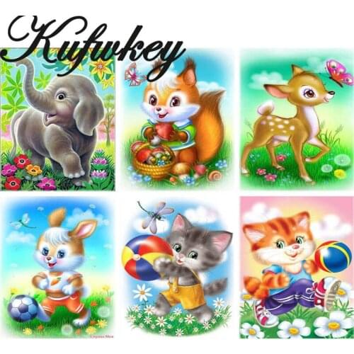 5d DIY Diamond Painting Cross Stitch Cartoon,elephant,deer Needlework Diamond Mosaic ful Diamond Embroidery rabbit,stickers,art