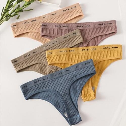 Sexy G-String Panties Cotton Womens Underwear Female Underpants T-back Fashion Letter Soft Comfort Sexy Lingerie Briefs Thongs