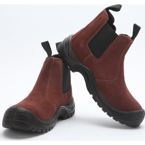 Large size men leisure steel toe cap working safety boots cow suede leather worker shoes safe boot security botas protection man