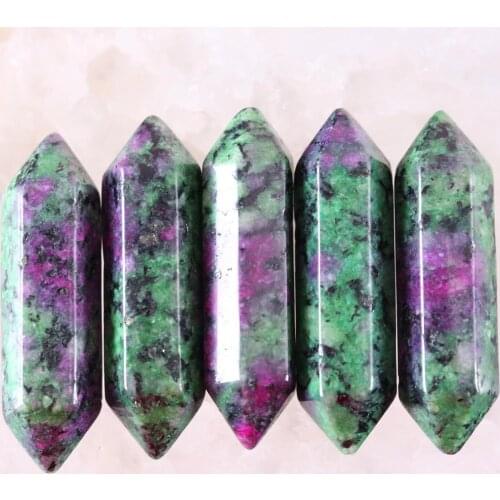 8x32MM Natural Stones Red Zoisite Hexagonal Beads No Drilling Hole Fit Necklace Pendant For Man Women Jewelry Gift 5Pcs K390