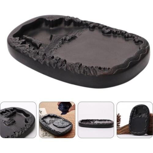 1 Pc Portable Lightweight Practical Painting Inkstone Calligraphy Inkslab for Students Men