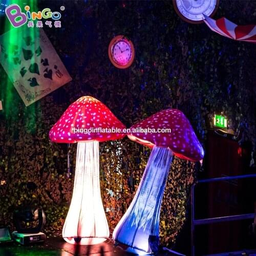 Colorful 3~5mH Inflatable Mushroom With Lighting For Outdoor Garden Decoration - BG-A1037-2