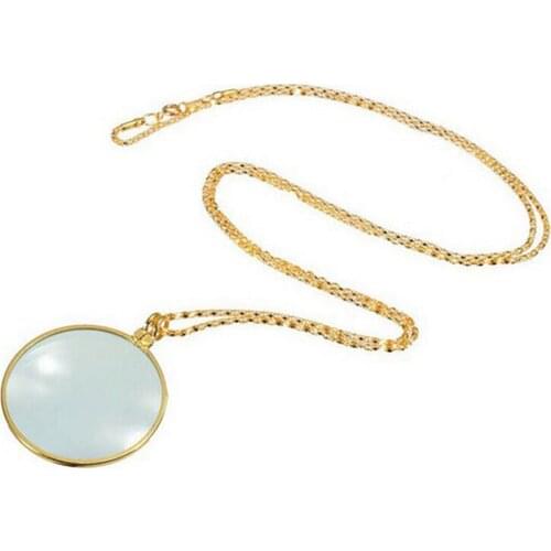 Decoratieve Monocle Ketting Met 6x Vergrootglas Vergrootglas Hanger Goud Zilver Plated Ketting Voor Vrouwen Glass Sieraden 2021