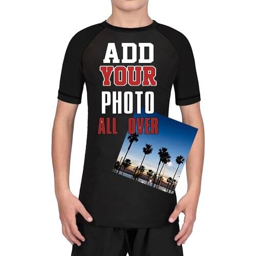 Custom Team Kids Rash Guard Boys Training Base Layer Compression Tops Short Sleeves Sport Shirt