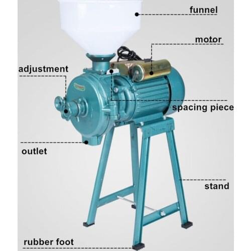 Electric Animal Poultry Feed Mill Wet Dry Grinder Corn Grain Rice Wheat 220V High quality NE