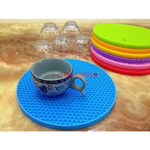 Fedex DHL Free Shipping Kitchen Round silicone trivet mat heat resistant pan holder Mat 10 colors,100pcs/lot