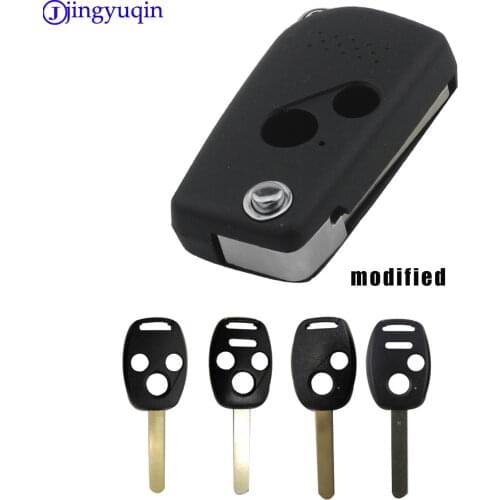 Jingyuqin 2/3/4/5 Buttons Remote Modified Flip Folding Car Key Shell Case Fob Cover For HONDA Accord Civic CRV Pilot Fit keys
