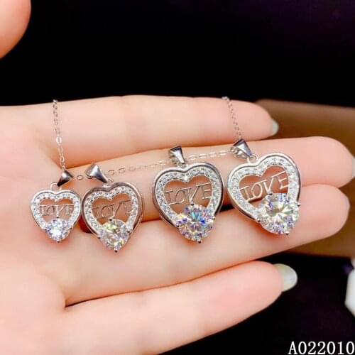 KJJEAXCMY Fine Jewelry 925 Sterling Silver inlaid Mosang Diamond ladies new pendant necklace trendy support test hot selling