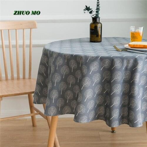 Fashion 150cm Cotton Linen Small Round Tablecloth Printed Home Decoration Kitchen Party Round Table Cover Tablecloth
