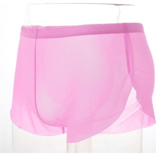 Men s Boxer Shorts Gauze Underwear Sexy Inner Male Transparent Arrow Pants Mesh Underwear Gay Underwear