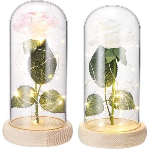 Galaxy Rose Flower Night Light in Gl e,Infinity Flowers for Office Home Women Mothers Valentine Day Gifts