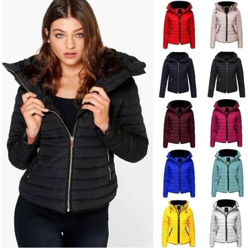 New Cotton Padded Jacket Womens Stand Collar Thickened Warm Cotton Padded Jacket Coat For Women