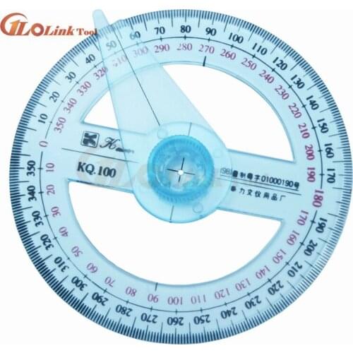 Newest Portable Diameter Of 10cm Plastic 360 Degree Pointer Protractor Ruler Angle Finder Swing Arm For School Office Supplies