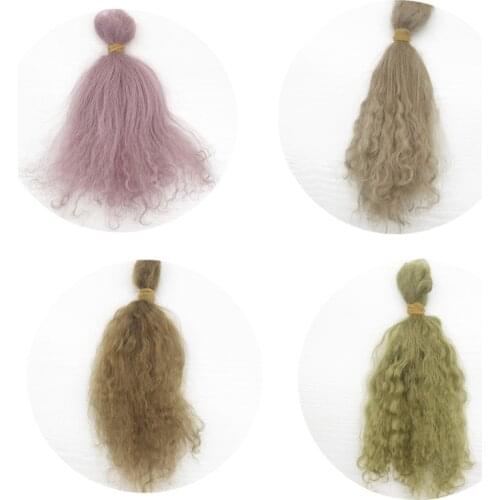 New 10 Different Colors A Little Curly Mohair DIY Reborn Baby Doll Hair Baby Reborn Kit Wig BJD Hair Wig Diy Doll Accessories