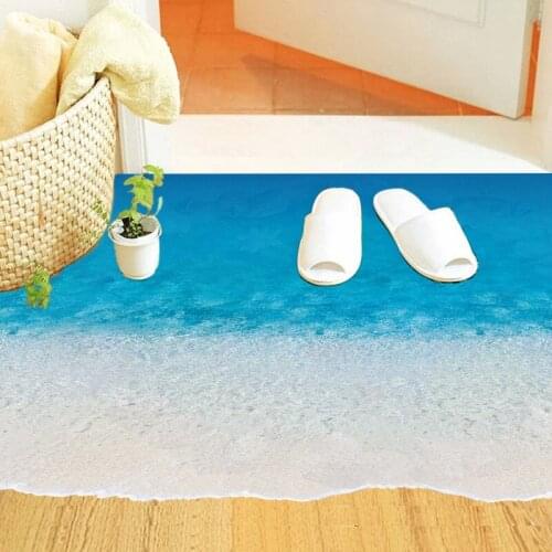 New Sea Beach Floor Stickers For Living Room Bedroom bathroom Home Decor PVC Removable Waterproof Wall Sticker DIY Art Decals