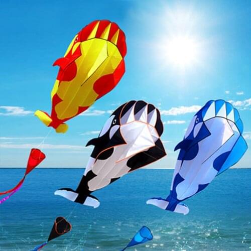 Huge 3D Kite Frameless Soft Parafoil Giant Whale Flying Kite Outdoor Sports Toy Children Kids Funny Kites Easy to Fly Power Kite