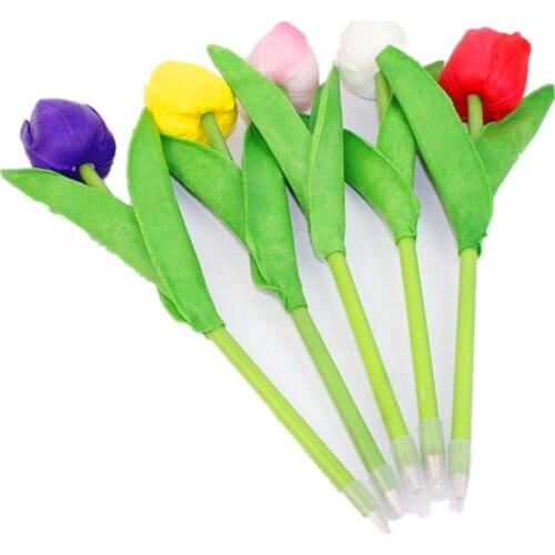 Creative Flower Ballpoint Pen PU Imitation Plant Flowers Ball Pen School Students Stationery Supplies