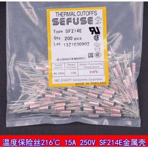 200pcs/lot Temperature fuse 216 degrees 10A 250V SF214E 216 fuse