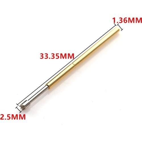 P100-H5 Length 33.35mm With Sharp Angle Needle head Spring Test Probe Brass Electrical Instrume Tool For Test Circuit Board
