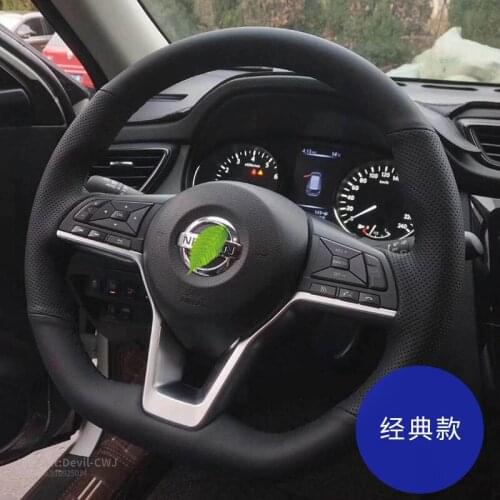 Steering wheel cover for Nissan Sylphy Qashqai hand-stitch Teana Tiida Murano X-TRAIL Premium Perforated Leather Auto parts
