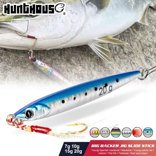 Hunthouse fishing lead jigging hard lure 7g/10g/15g/20g sinking metal spoon bait shore casting jig Artificial for sea bass