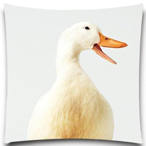 Lovely Animals Duck Square Comfortable Back Throw Home Pillow Case Cotton polyester sofa 16" 18" 20"