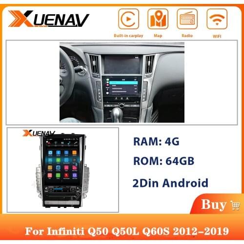 2din For Infiniti vertical screen GPS navigator For Infiniti Q50 Q50L Q60S 2012-2019 Car Autoradio GPS Navigation Multimedia