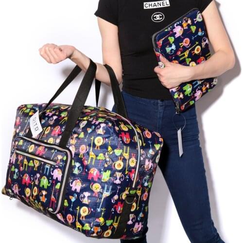 Nylon Waterproof Travel Bag Women 2021 New Folding Large Capacity Printing Bags Portable Womens Tote Bag Travel Bags