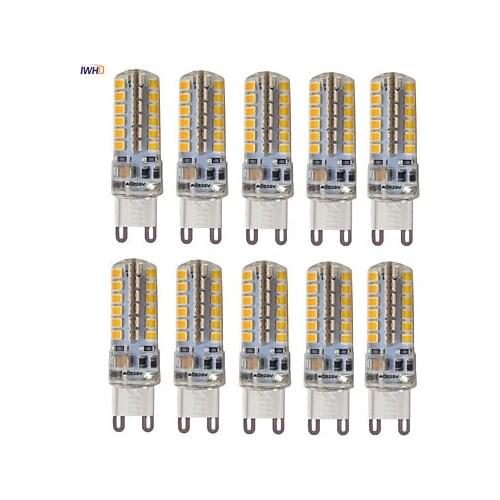 IWHD 3W LED Lamp Bulb G9 220V 48xsmd3528 G9 LED Corn Light Silicone Replace Halogen Chandeliers Warm White White 110v-220v