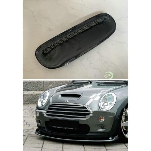 Carbon Fiber Direct Replacement Front Hood Scoop Bonnet Insert Air Vent Intake Ducts Cover For BMW Mini Cooper S MK1 R53 01-06