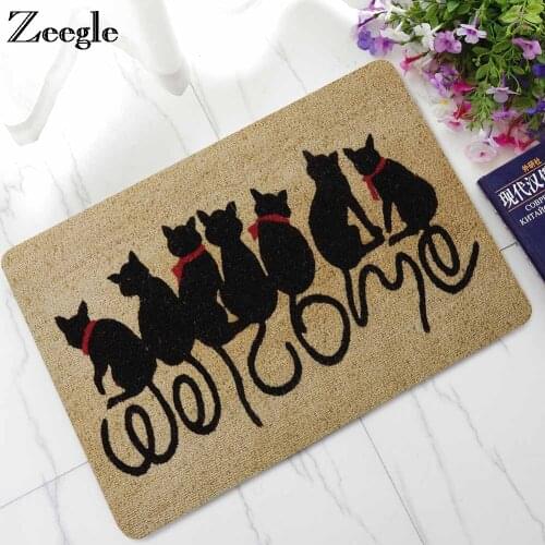 Zeegle Carpet Cat Doormat Outdoor Rugs Rubber Floor Mat Non-slip Kitchen Rug Entrance Mats Absorbent Bathroom Carpet Foot Mat