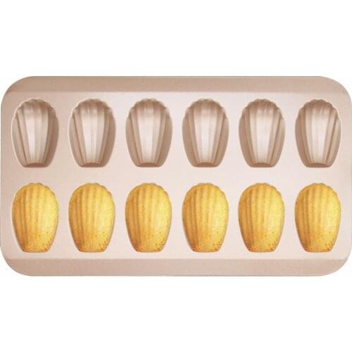 12-Cavity Madeleine Pan Non-Stick Seashell Shape Madeleine Mold Baking Mold Eavy Duty Molds Shell Mini Cake Tin Baking Tray Pan