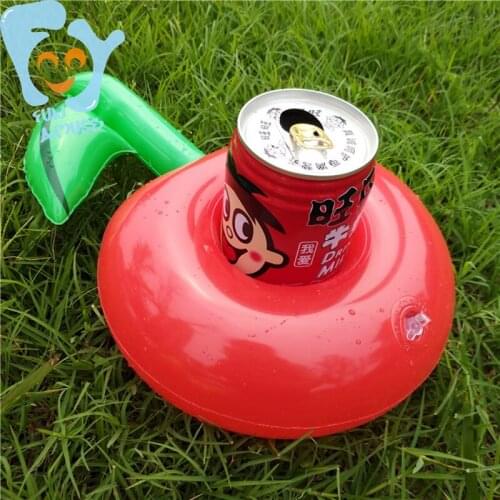 12pcs/pack 30cm Inflatable Pool Party Drink Floats Cherry Beer Can Cup Holder Pool Float Water Fun Fruit Toy