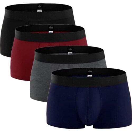 4pcs/lot New Solid Cotton Men Underwear Boxer Breathable Men Underpants Boxers Shorts Cuecas Sexy Modal Boxershorts Man