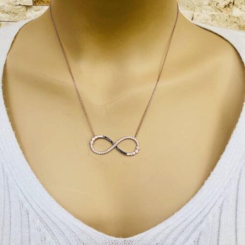 Endless Rock 925 Sterling Silver Necklace Women Girls Gift Jewelry Accessories Fashion Handmade Elegant Chain