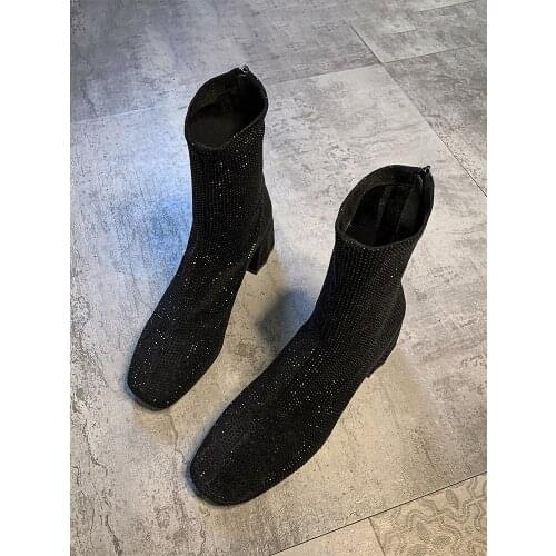 Boots childrens 2020 autumn and winter new fashion casual non-slip flash diamond sequined short boots