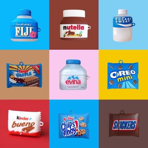 Natural artesian Water case For AirPods 2 1 pro Chocolate chip cookies box soft silicone Wireless bluetooth earphone cover