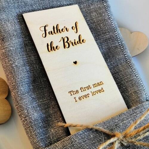 Wooden Rectangular Anniversary Celebration Party VIP Seat Card And Groomsman Seat retro Wedding Father Of The Bride Seat Card