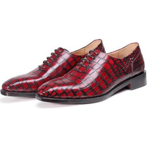 Ouluoer Imported crocodile skin man leather shoes business affairs leisure time Formal leather shoes fashion lace up mens shoes